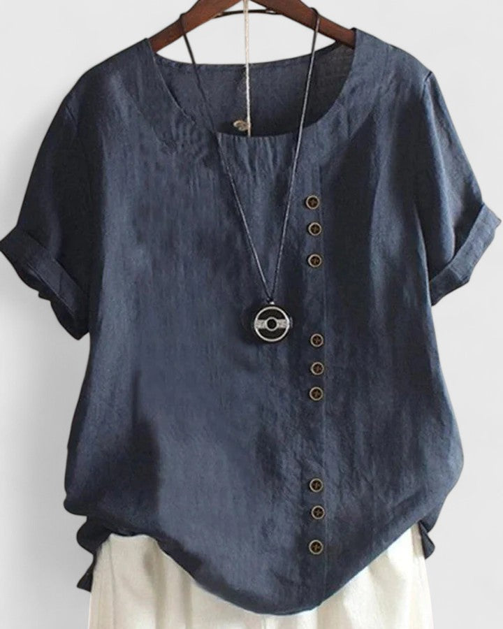 Elisavie | Comfortable Short Sleeve Blouse