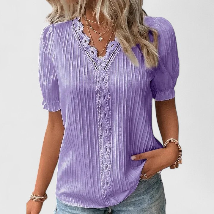 Avienne | Elegant V-Neck Blouse